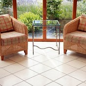 Conservatory chairs in wicker.